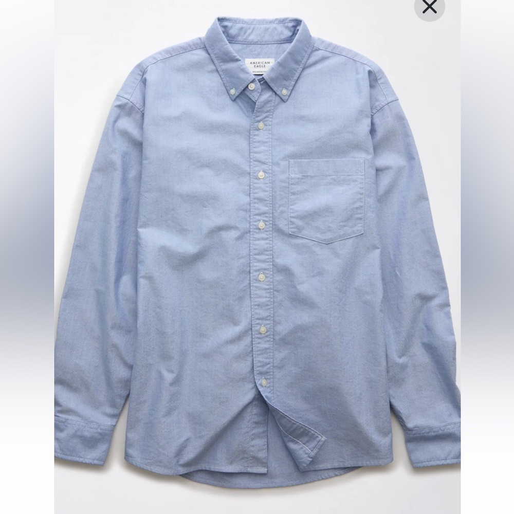 American eagle light blue 100% cotton button down